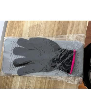 Heat-Resistant Mat Bag & Gloves for Hair Styling | 28.5cm x 14cm | Ideal for Curls & Smoothing Tools - Gray - Buy Online on SooperMarket.com