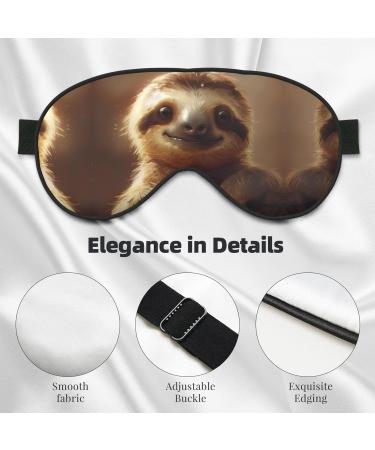 SSIMOO Adorable Sloth Sleep Mask - Adjustable Breathable Eye Mask for Comfortable Sleep | International Shipping Available - Buy Online on SooperMarket.com