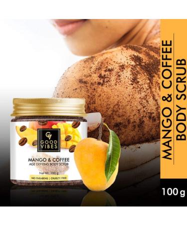 Good Vibes Mango & Coffee Age Defying Body Scrub - Nourishing Exfoliant for Radiant Skin | 100 gm | International Shipping - Buy Online on SooperMarket.com