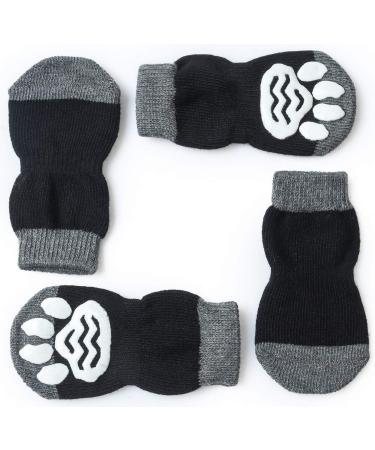 Pet Heroic Anti-Slip Dog & Cat Socks with Rubber Reinforcement - Indoor Paw Protector for Traction Control - 8 Sizes Available (Black, Size S) - Buy Online on SooperMarket.com