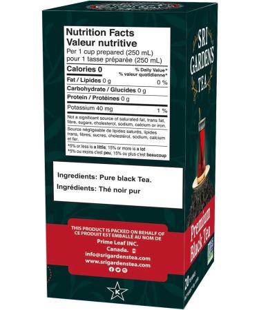 Sri Gardens 20 Tea Bag Black Tea Carton - Buy Online on SooperMarket.com
