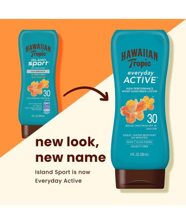 Hawaiian Tropic Island Sport Sunscreen SPF 30 - High Performance, Light Tropical Scent, 8 fl oz - Buy Online on SooperMarket.com