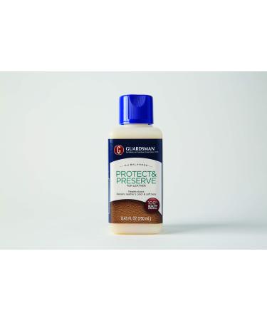 Guardsman Protect & Preserve for Leather Repels Stains, Retains Color and Softness, Great for Leather Furniture & Car Interiors, 8.4 Oz