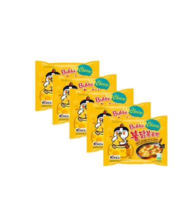 CNMART Samyang Cheese Flavour Hot Chicken Buldak Ramen Instant Noodle Halal 140g (Pack of 5) Chicken Original Cheese Spicy 5 count (Pack of 1)
