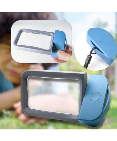 VOCA Magnifying Glass with Light 3X Large Rectangle Reading Magnifier with 10 LEDs for Seniors with Macular Degeneration Newspaper Books Small Print for Low Visions (Blue) - Buy Online on SooperMarket.com