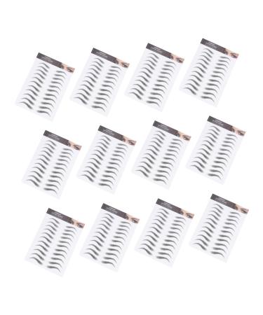 PLAFOPE 12 Sheets Waterproof Eyebrow Stickers Fake Eyebrow Waterproof Stickers 4d Eyebrow Transfer Stickers
