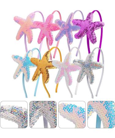 Minkissy Seestern Headband Set - 8pcs Sequin Mussel Marine Animal Hair Bands for Mermaid Cosplay & Girls' Birthday Gifts - Buy Online on SooperMarket.com