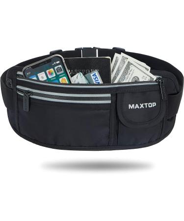Waterproof Running Belt for Women Men - Black Fitness Fanny Pack for Hiking Gym Jogging - Fits iPhones Plus - Travel Waist Pack - Exercise Phone Holder & Money Belt - Medium - Buy Online on SooperMarket.com