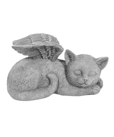 Qcwwy Pet Memorial Statue Angel Pet Memorial Grave Marker Tribute Statue Resin Sleeping Pet Angel Garden Sculpture for Pet Memorial Gravestone Ornament (Angel Cat)
