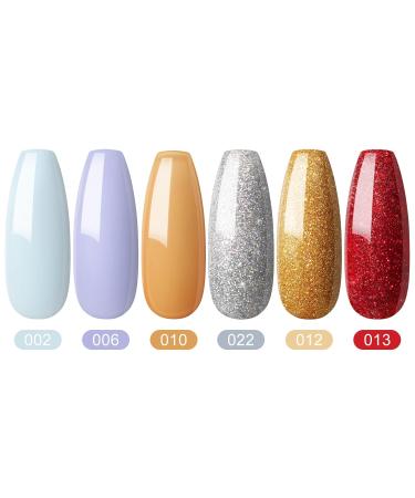 COSCELIA Dip Powder Set - 6 Premium Colors (Yellow Red Silver Gold) - 10g Each - Perfect for Professional Nail Art | Fast International Shipping - Buy Online on SooperMarket.com