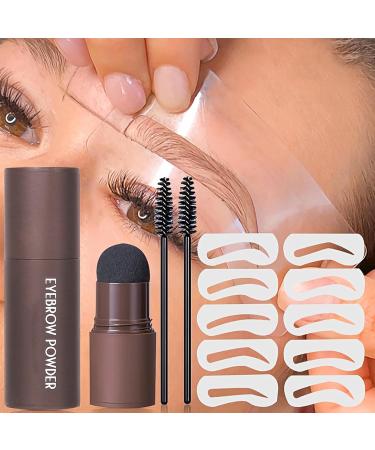 LXZJJM Eye-Brow Stamp Stencil Kit Eyebrow Stamp Stencil Kit Hairline Powder With 10Pcs Reusable Thin & Thick Eyebrow Stencils for Perfect Brows 1.8g(0.06 OZ.) (07 TRUE RED) - Buy Online on SooperMarket.com