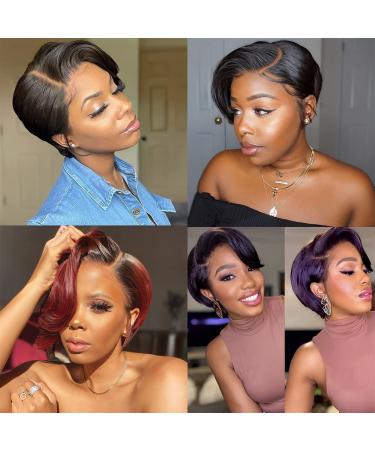 6 Inch 1B Human Hair Pixie Cut Wig for Black Women - Bilisar Short Pixie Wig - Buy Online on SooperMarket.com
