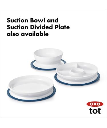 OXO Tot Stick & Stay Suction Divided Plate | Navy Blue | Best Child-Friendly Dinnerware for Easy Mealtime - Buy Online on SooperMarket.com