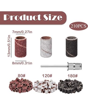 210 Pcs Sanding Bands For Nail Drill Sanding Bands 80# 120# 180# Multi-Colored Nail Drill Sanding Bands With Boxed Nail Sanding Bands Removing Acrylic Gel for Manicures & Pedicure - Buy Online on SooperMarket.com