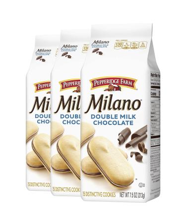 Pepperidge Farm Milano Cookies, Double Milk Chocolate, 7.5 Ounce (Pack of 3)