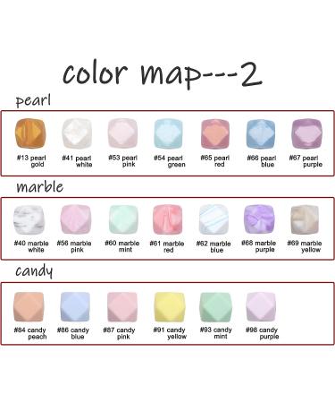 60Pcs Hexagon Silicone Beads 14mm - DIY Bracelet & Necklace Making Kit | Soft & Colorful Loose Beads for Handmade Women's Jewelry - 62 Colors - Buy Online on SooperMarket.com