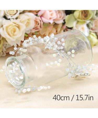 EASEDAILY Flower Bride Wedding Hair Vine Pearl Headpiece for Women and Girls - 15.7inches - Buy Online on SooperMarket.com