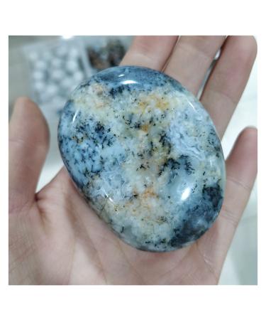 Natural Opal Moss Agate Pocket Palm Folk Crafts Crystals and Stones Garden Decoration Gifts Minerals for Worry Stone Stones (Size : 100-150g)