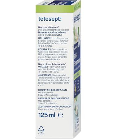 Tetesept Rest & Relaxation Bath - 5 Essential Oils for Inner Peace | Health Bath & Skin Care Additive - 125 ml - Buy Online on SooperMarket.com