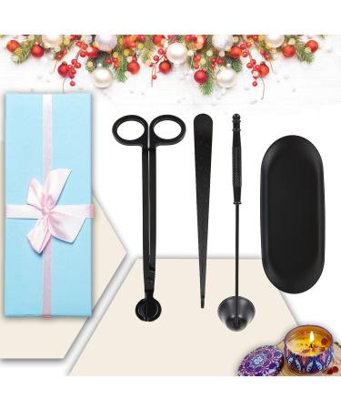 Qeeheng 4-in-1 Candle Accessories Set | Candle Cutter Wick Trimmer & Extinguisher | Premium Stainless Steel Tool Set (Black) - Perfect for International Shipping - Buy Online on SooperMarket.com