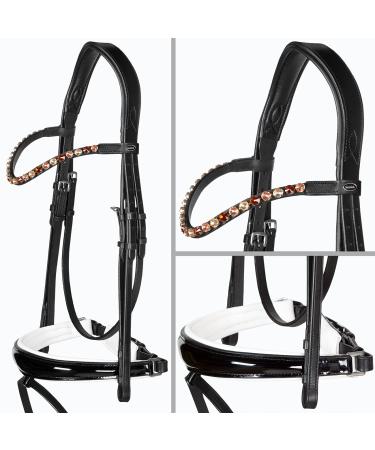 Heinick-Reitsport bridle anatomical Performance white lacquer conical RH bridle hook Warmblood Selection (Glow-Blush)