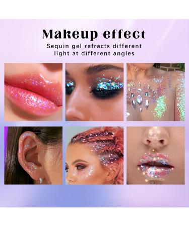 NewBang Roll-on Holographic Body Glitter Gel - Chameleon Color Changing Glitter for Face, Hair & Body - Chunky Mermaid Sequins - Sparkling Pink - Perfect for Festivals & Parties - Buy Online on SooperMarket.com