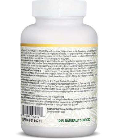 Leafsource Cold Formula Capsules Naturally Reduces Duration & Relieve Cold Symptoms Flu Upper Respiratory Tract Infections Bronchitis Sore Throat and Laryngitis Plant-Based Ingredient Vegan Immune Modulator NPN 80114231 (60 Counts) 60 count (Pack of 1) - Buy Online on SooperMarket.com