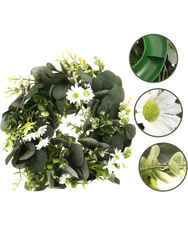 LIFKICH Wreath Planta Artificial Faux Greenery Artificial Eucalyptus Garland Holiday Window Hanging Eucalyptus Leaves Garland Faux Plants Fall Garland or Artificial Grass Daisy White White 30X30CM - Buy Online on SooperMarket.com