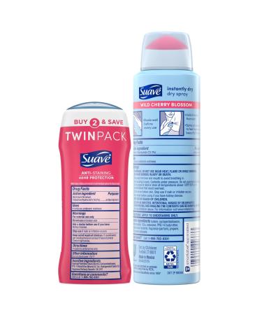 Suave Women s Deodorant Bundle - Wild Cherry Blossom 2-Pack | Invisible Solid & Dry Spray | 48H Antiperspirant Protection - Buy Online on SooperMarket.com