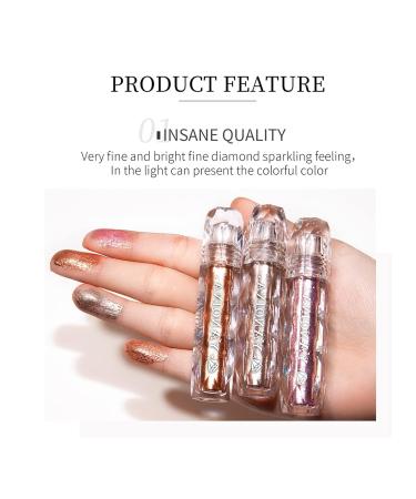 Buy Glitter Liquid Eyeshadow - Diamond Sequins Waterproof Highlighter Long-Lasting Eye Makeup in Brown - Shop Internationally - Buy Online on SooperMarket.com