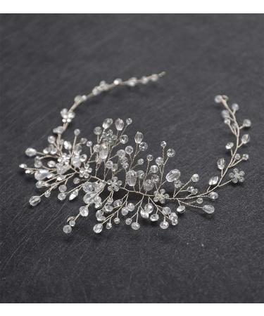 Denifery Crystal Bridal Headband - Wedding Hair Piece & Accessories (Silver) - Buy Online on SooperMarket.com
