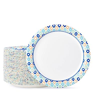 10 Inch Disposable Paper Plates, 120 Count Dinner Paper Plates 10 inch Bulk, Cut Proof & Soak Proof Coated Paper Plates, 10inch Holiday Paper Plates for Family Gatherings, Parties, Picnic and So On. 10 inch - 120 pack