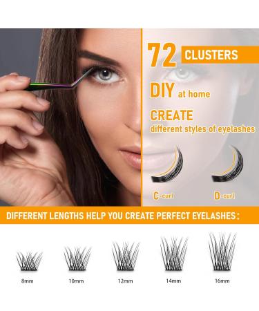 D Curl Cluster Lashes 12-18mix 72 Clusters - DIY Soft Fluffy Eyelash Extensions | B&Q - Buy Online on SooperMarket.com