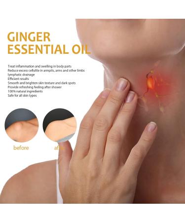 Ginger Essential Massage Oil 10ml - Natural Lymphatic Drainage & Deep Tissue Care - Buy Online on SooperMarket.com