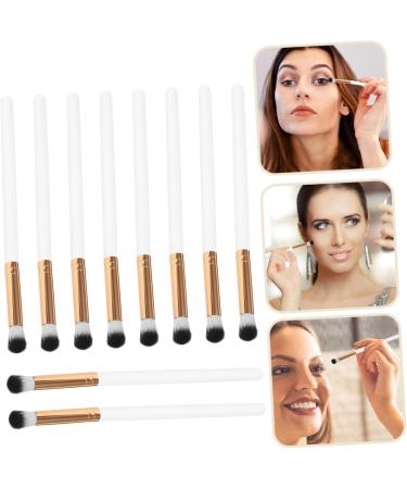 Healeved 10pcs Makeup Brush Makeup Eye Brush Eye for Makeup Concealer Brush White Wooden Handle - Buy Online on SooperMarket.com