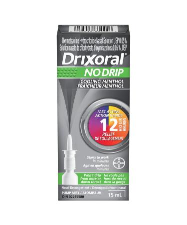 Drixoral No Drip Cool Menthol Spray Cooling Sensation with 12 Hour Relief 15ml