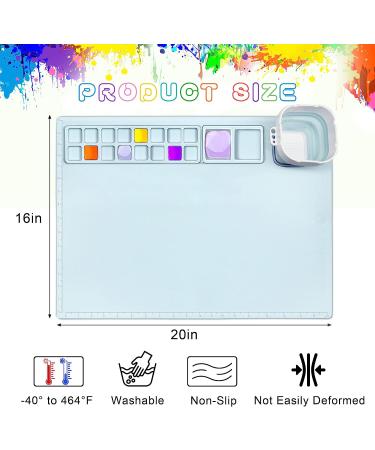 Creator Silicone Craft Mat 20x16 for Resin, Painting, Art - Non-Stick Silicone Sheet for Clay & Play Doh - Includes Cleaning Cup (Blue) - Buy Online on SooperMarket.com