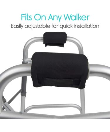 Walking aid arm pad 1 Pair Walking Arm Crutch Handle Pads Walker Grips Soft Padded Hand Covers Non slip Comfortable Cushion Padding Wicking Comfort Washable Black - Buy Online on SooperMarket.com