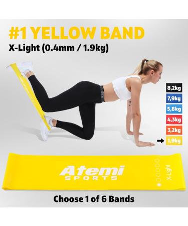 Resistance Bands for Glute Training | Extra Wide Exercise Bands | #1 Yellow (X-Light) Sold Individually | International Shipping Available - Buy Online on SooperMarket.com