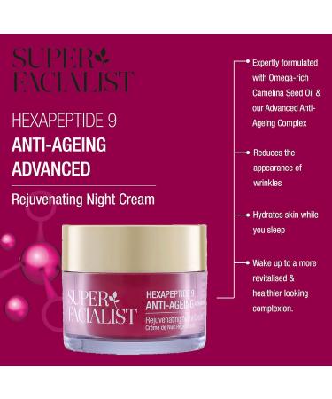 Super Facialist Hexapeptide 9 Anti-Ageing Night Cream | Advanced Rejuvenating Overnight Skin Care for Combination Skin - 50 ml - Buy Online on SooperMarket.com
