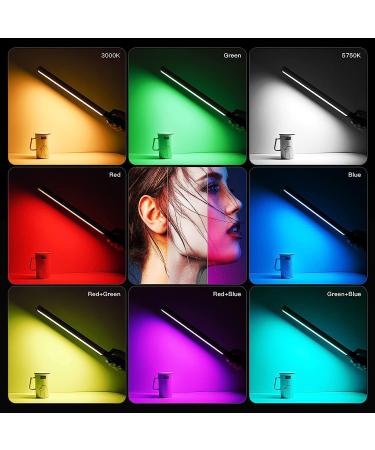 LUXCEO RGB LED Photography Lighting Wand - 1000 Lumens, CRI 95+, USB Rechargeable, Remote Control, Carry Bag - Adjustable Color Temp, 36 Colors - Buy Online on SooperMarket.com