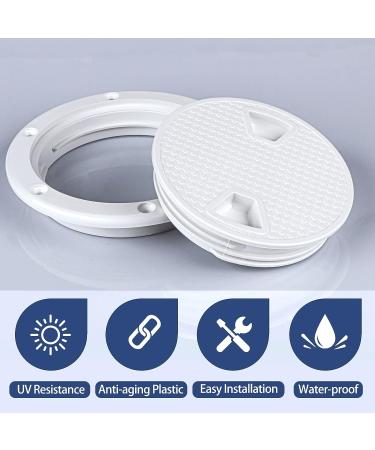 4/6/8 inch White Deck Plate Hatch with Detachable Cover - Non-Slip Inspection Hatch - Buy Online on SooperMarket.com