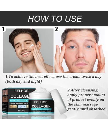 Collagen Night Cream for Men - Anti-Aging Face Moisturizer with Hyaluronic Acid & Vitamins E | Skin Tightening Wrinkle Cream - Buy Online on SooperMarket.com