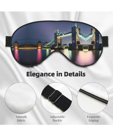 Night London Tower Bridge Soft Sleep Eye Mask Female Breathable Eye Patch Perfect for Travel and Relaxation - Buy Online on SooperMarket.com