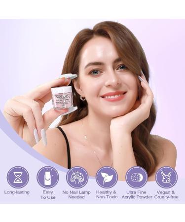 Saviland Acrylic Nail Kit for Beginners - 15g Clear/White/Pink Powder and Liquid Set with Nail Brush, Forms, and Dappen Dish - Easy to Use Starter Kit for Home DIY - Buy Online on SooperMarket.com