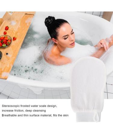 White Body Exfoliating Gloves - Removes Dead Skin for Bath Skincare - Buy Online on SooperMarket.com
