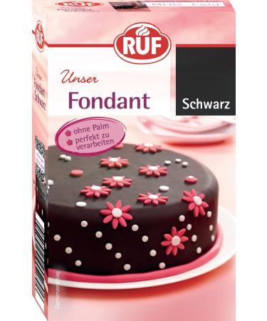 Ruf Fondant black suitable for shaping figures flowers and letters modeling fondant roll fondant without palm oil gluten -free and vegan 250g (1 Pack) 250 g (4 Pack) black