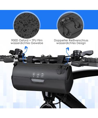 Eyin Waterproof Bicycle Handlebar Bag | 2L Reflective Cycling Bag with Removable Shoulder Strap for MTB & E-Bike Rides - Buy Online on SooperMarket.com