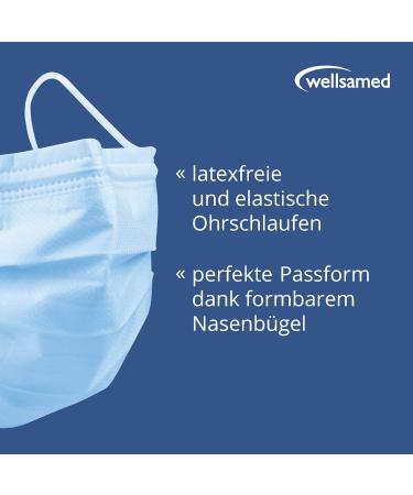 Buy Wellsamed Wellsamask Surgical Masks - Disposable 3-Layer 50-Pack Blue CE/EN 14683 Type IIR | International Shipping Available - Buy Online on SooperMarket.com