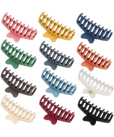 12 Pack Large Butterfly Hair Clips for Women & Girls - Non-slip Matte Banana Clips with Strong Hold - Fashion Hair Accessories - Buy Online on SooperMarket.com
